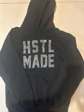 HSTL MADE Men’s Black Hoodie with Metallic Print